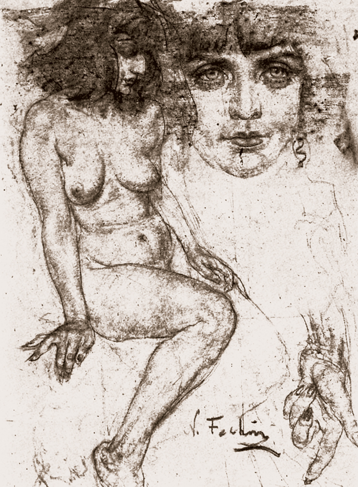  Nicolai Ivanovich Fechin —— 坐着的裸女 (6)